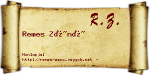 Remes Zénó névjegykártya